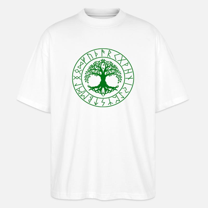 Nœud celtique Viking Tree - T-shirt bio Blaster 2.0 coupe oversize Stanley/Stella Unisexe - blanc