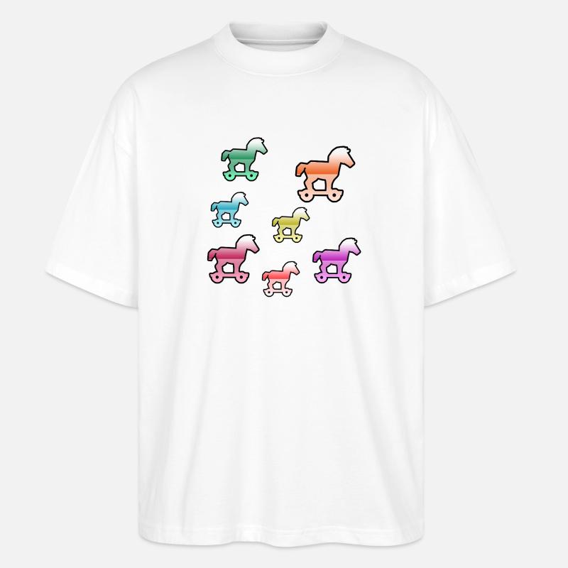 Chevaux - T-shirt bio Blaster 2.0 coupe oversize Stanley/Stella Unisexe - blanc