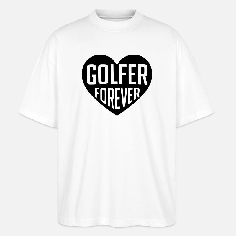 Golf - Cœur éternel du golfeur - T-shirt bio Blaster 2.0 coupe oversize Stanley/Stella Unisexe - blanc