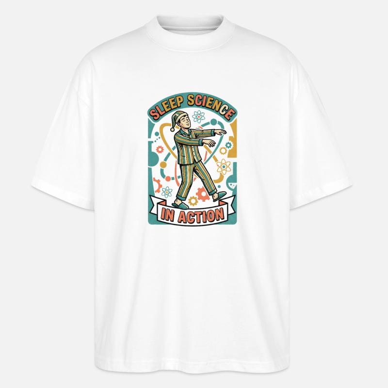 Sleep Research Active | Sleepwalking - Stanley/Stella Oversized Unisex Organic T-shirt Blaster 2.0 - white