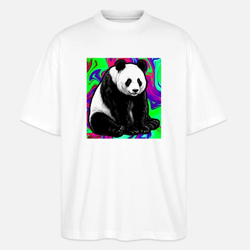 Panda - Stanley/Stella Oversized Unisex Bio T-Shirt Blaster 2.0 - Weiß