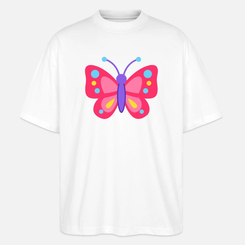 Farbiger Schmetterlingstraum - Stanley/Stella Oversized Unisex Bio T-Shirt Blaster 2.0 - Weiß