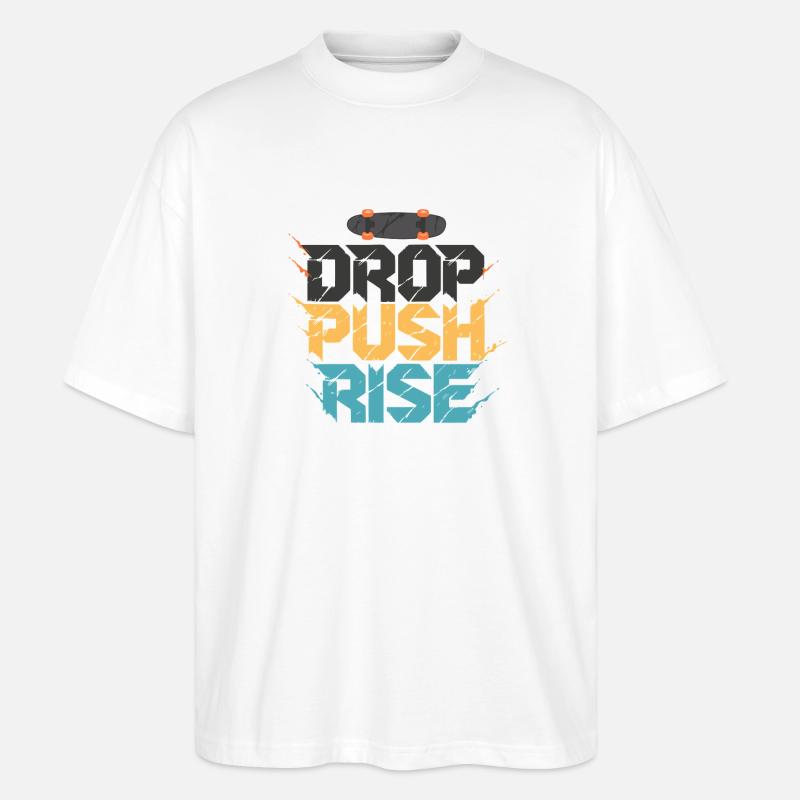 Drop Push Rise Skateboard Art - T-shirt bio Blaster 2.0 coupe oversize Stanley/Stella Unisexe - blanc