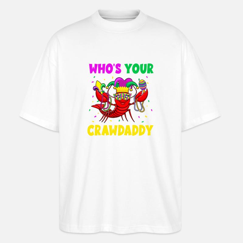 Masque de Mardi Gras Crawdaddy - T-shirt bio Blaster 2.0 coupe oversize Stanley/Stella Unisexe - blanc
