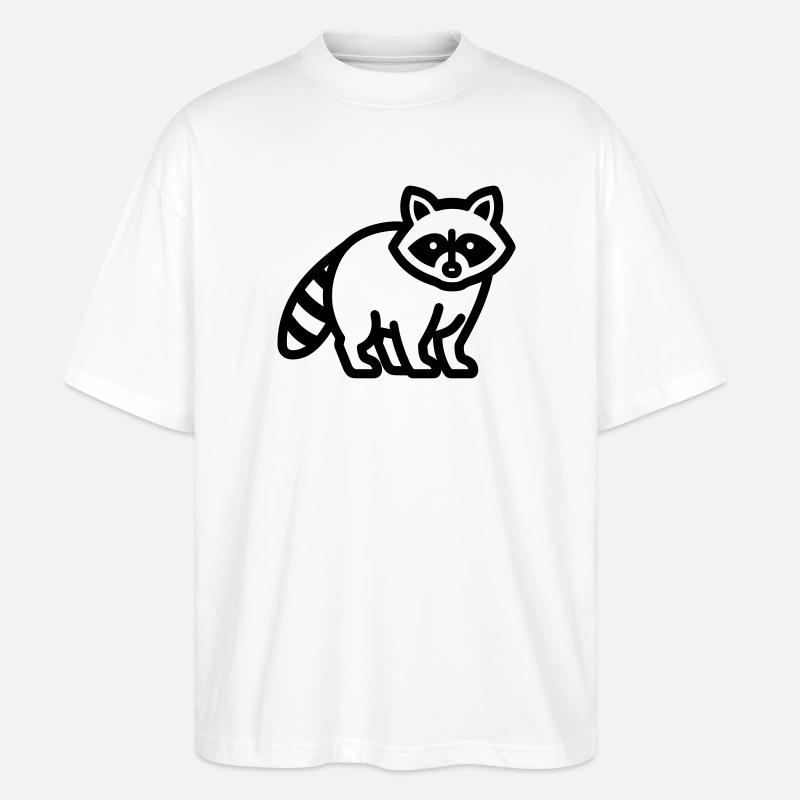 Waschbär - Stanley/Stella Oversized Unisex Bio T-Shirt Blaster 2.0 - Weiß