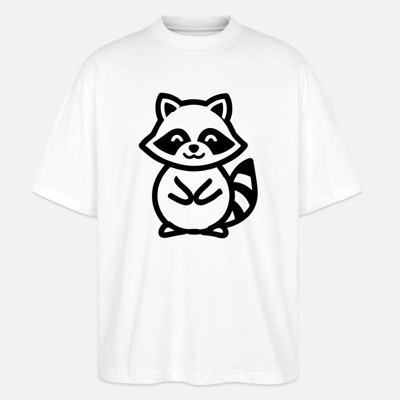 Waschbär - Stanley/Stella Oversized Unisex Bio T-Shirt Blaster 2.0 - Weiß