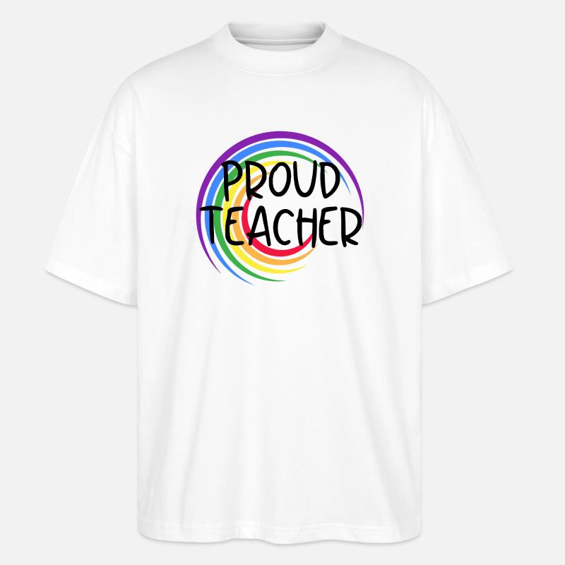 Stolzer Lehrer LGBTQ Pride Regenbogendesign - Stanley/Stella Oversized Unisex Bio T-Shirt Blaster 2.0 - Weiß