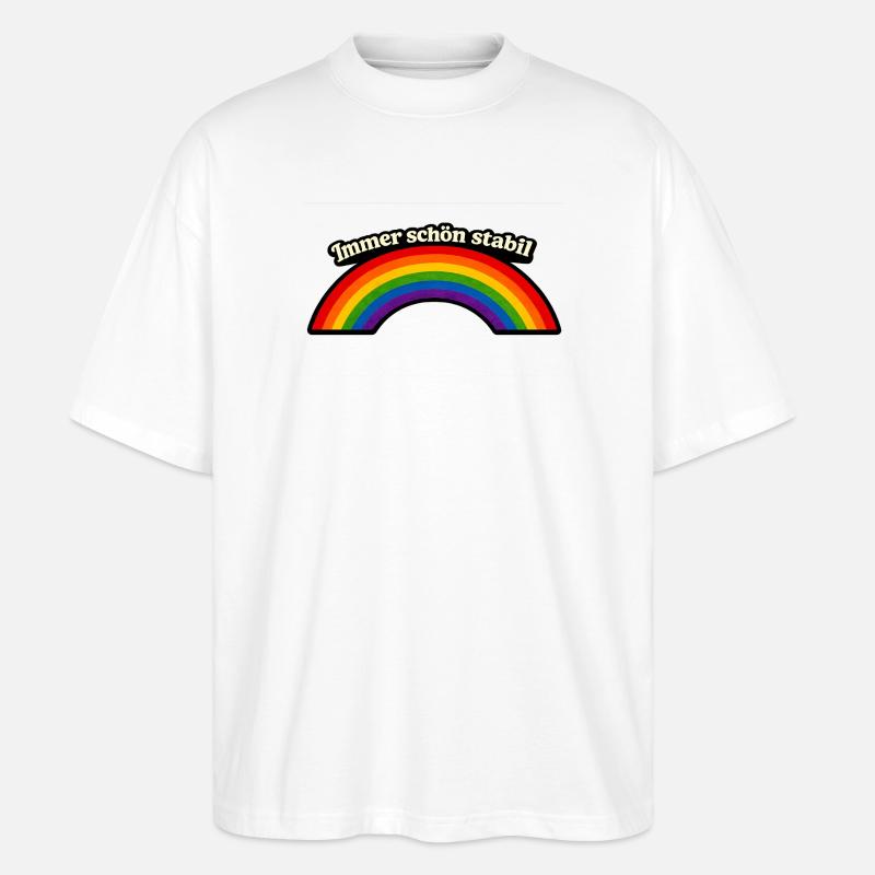 Toujours stable et agréable x Rainbow - T-shirt bio Blaster 2.0 coupe oversize Stanley/Stella Unisexe - blanc