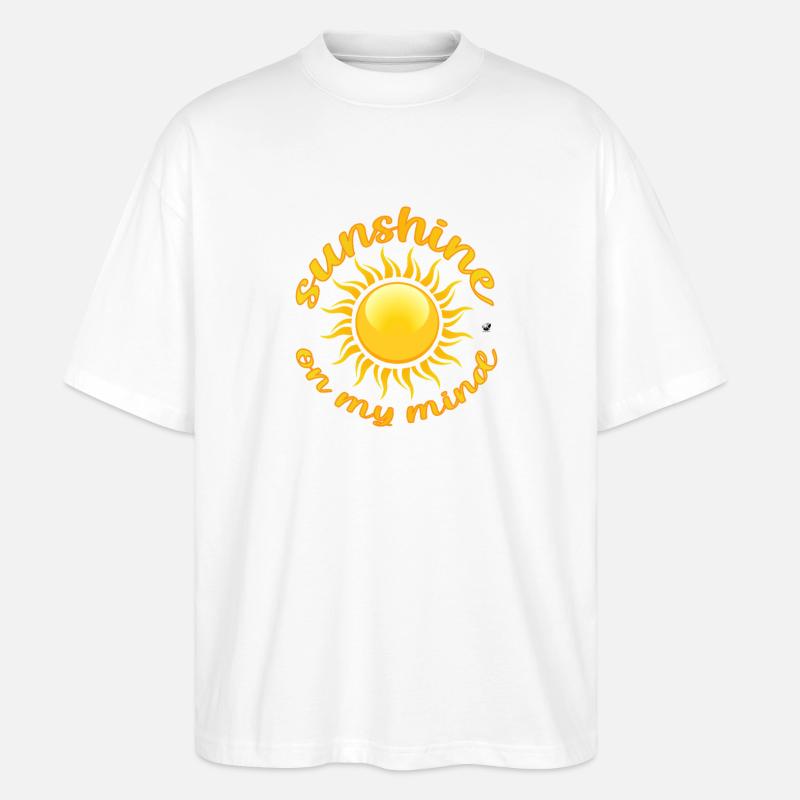 Goldene Sonne Abbildung mit Inschrift - Stanley/Stella Oversized Unisex Bio T-Shirt Blaster 2.0 - Weiß