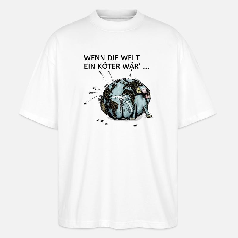 Weltköter - Stanley/Stella Oversized Unisex Bio T-Shirt Blaster 2.0 - Weiß