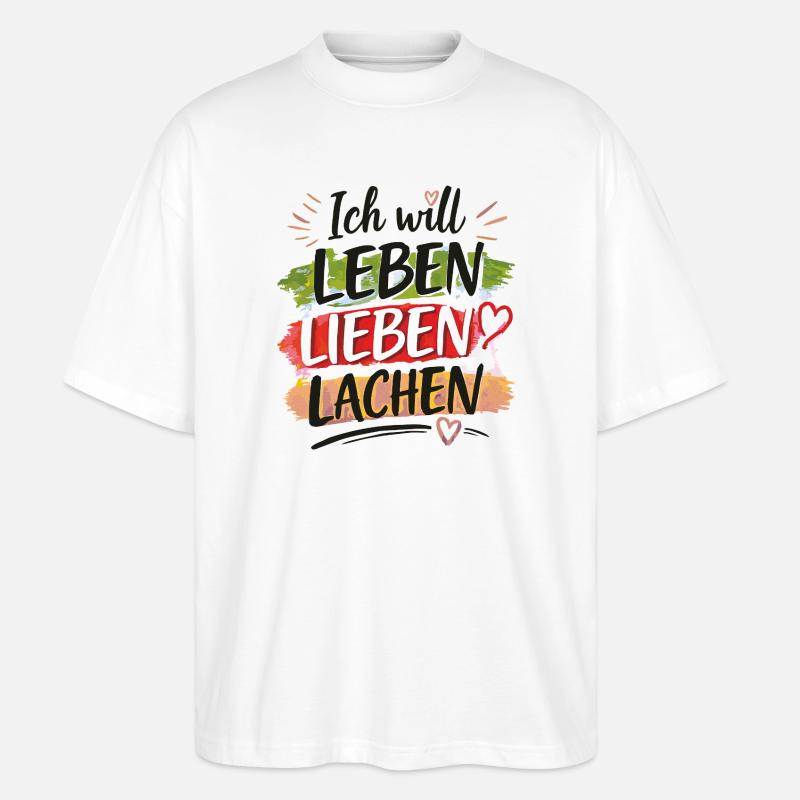 Leben Lieben Lachen - Stanley/Stella Oversized Unisex Bio T-Shirt Blaster 2.0 - Weiß