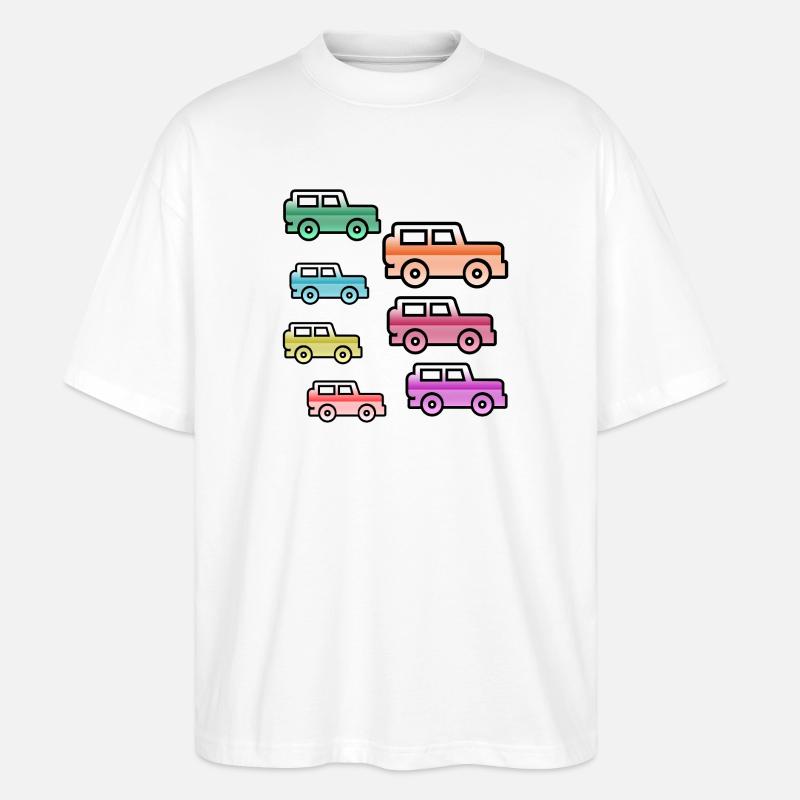 Autos - Stanley/Stella Oversized Unisex Bio T-Shirt Blaster 2.0 - Weiß