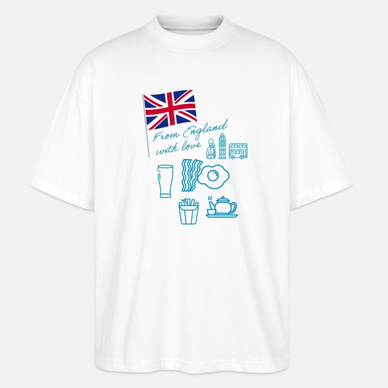 EXANGLIA (Blau) - Stanley/Stella Oversized Unisex Bio T-Shirt Blaster 2.0 - Weiß
