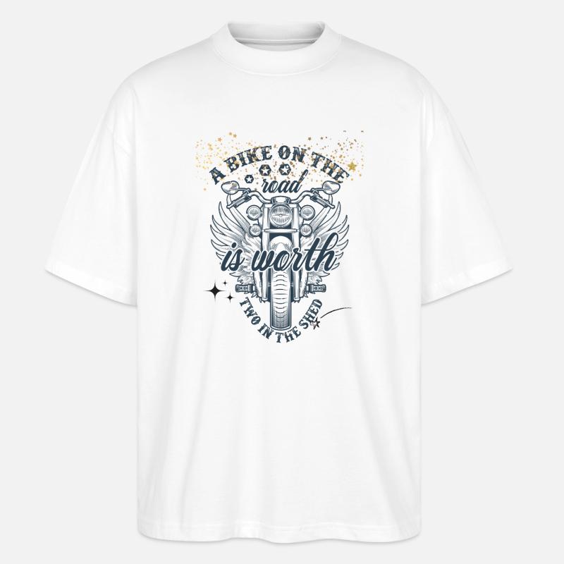Moto ailée sur route libre - T-shirt bio Blaster 2.0 coupe oversize Stanley/Stella Unisexe - blanc