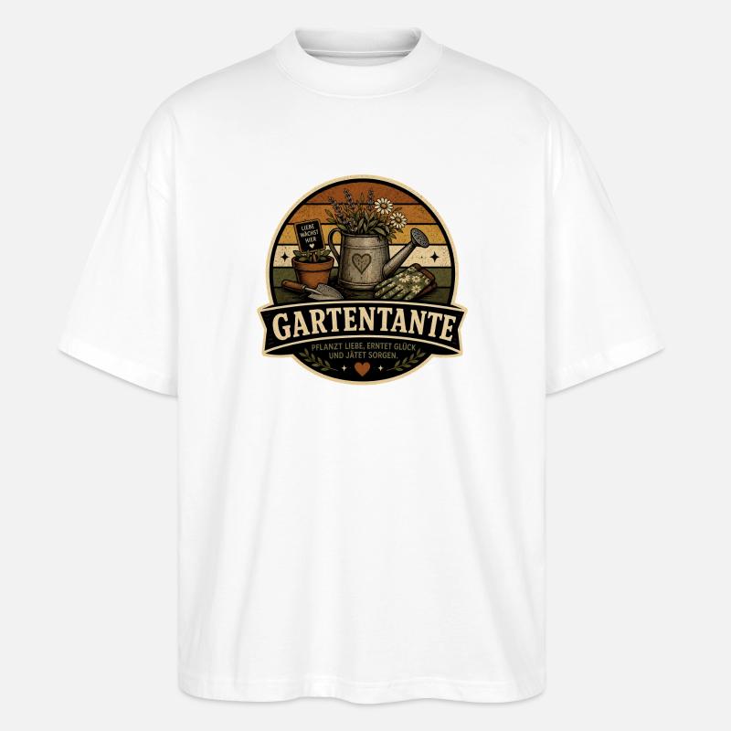 Gartentante Retro - Stanley/Stella Oversized Unisex Bio T-Shirt Blaster 2.0 - Weiß