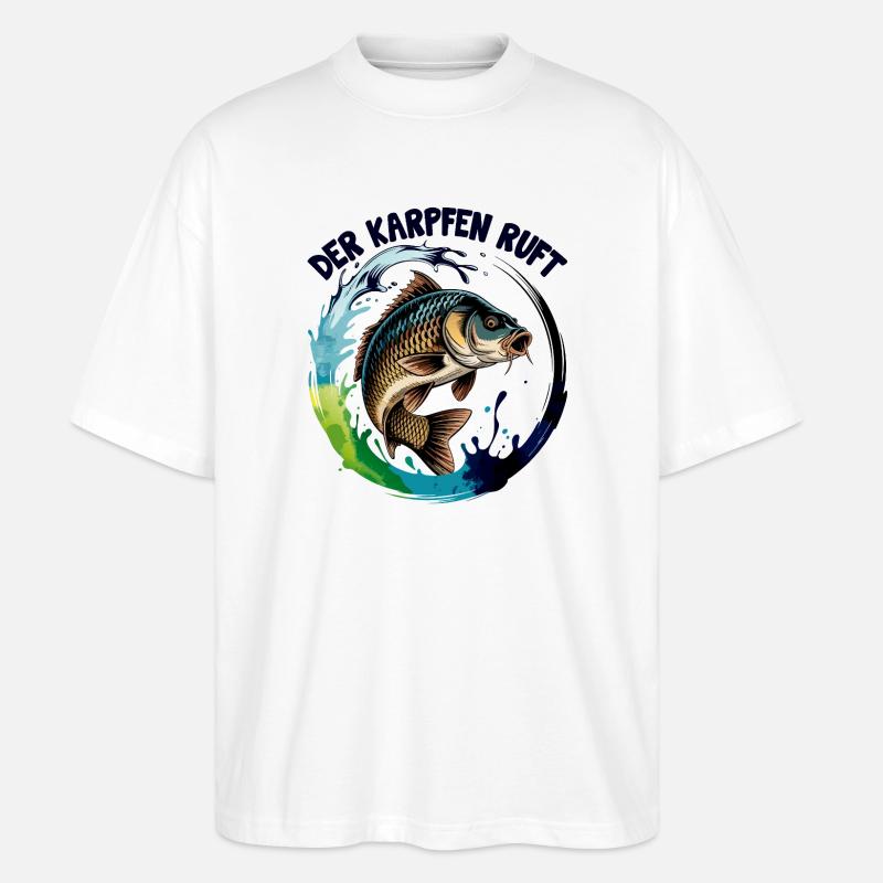 Der Karpfen ruft - Stanley/Stella Oversized Unisex Bio T-Shirt Blaster 2.0 - Weiß