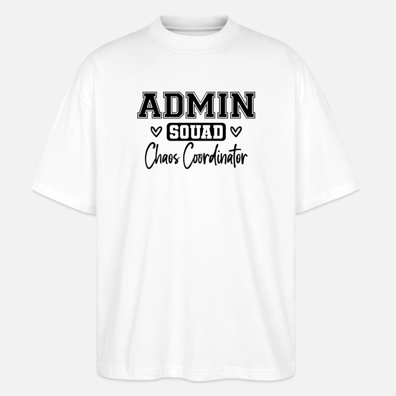 Admin Squad: Farbig Retro Büroteam Geschenk - Stanley/Stella Oversized Unisex Bio T-Shirt Blaster 2.0 - Weiß