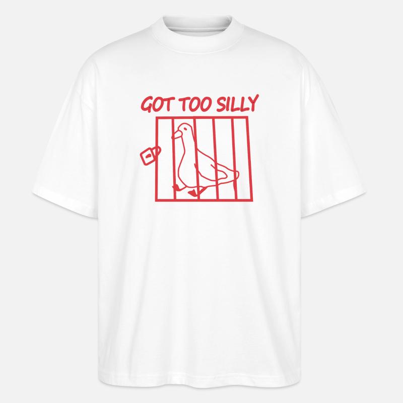 Zu dummer Vogel im Käfig - Stanley/Stella Oversized Unisex Bio T-Shirt Blaster 2.0 - Weiß