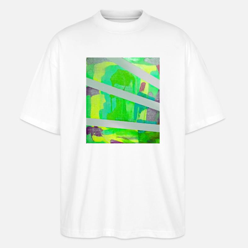 Neon Kaleido Abstrakt - Stanley/Stella Oversized Unisex Bio T-Shirt Blaster 2.0 - Weiß