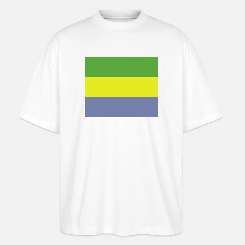 Gabonische Flagge - Stanley/Stella Oversized Unisex Bio T-Shirt Blaster 2.0 - Weiß