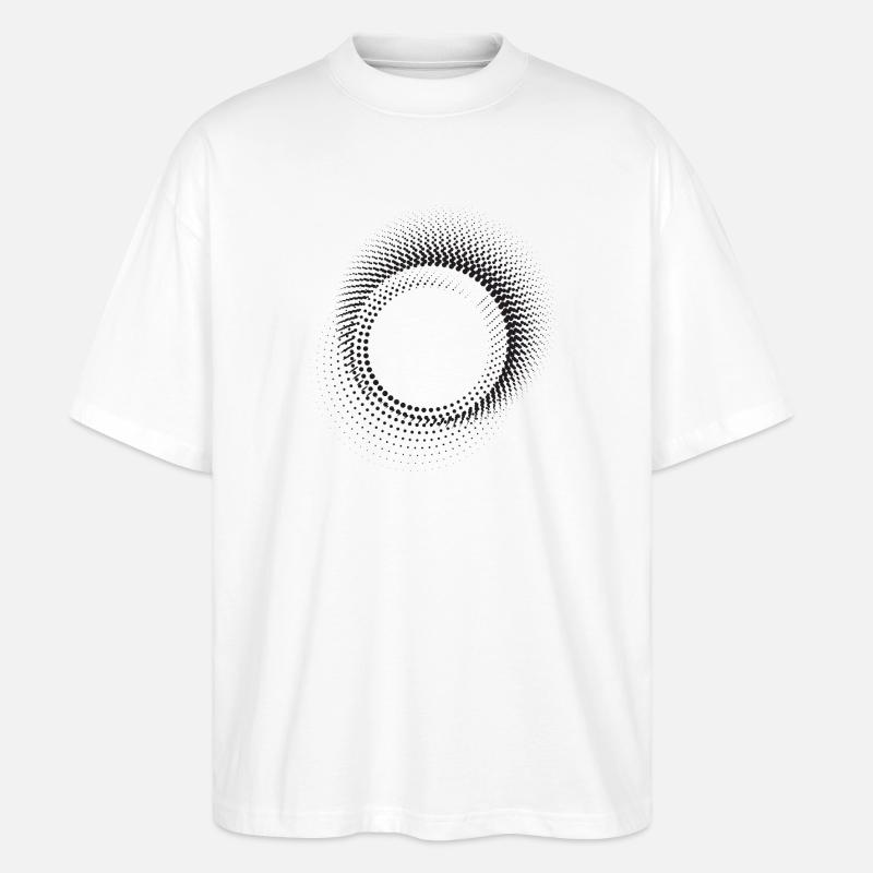 Halo Dot Ring Pattern - Stanley/Stella Oversized Unisex Organic T-shirt Blaster 2.0 - white