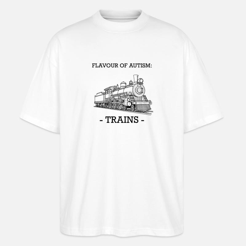 Saveur de l’autisme : trains - T-shirt bio Blaster 2.0 coupe oversize Stanley/Stella Unisexe - blanc
