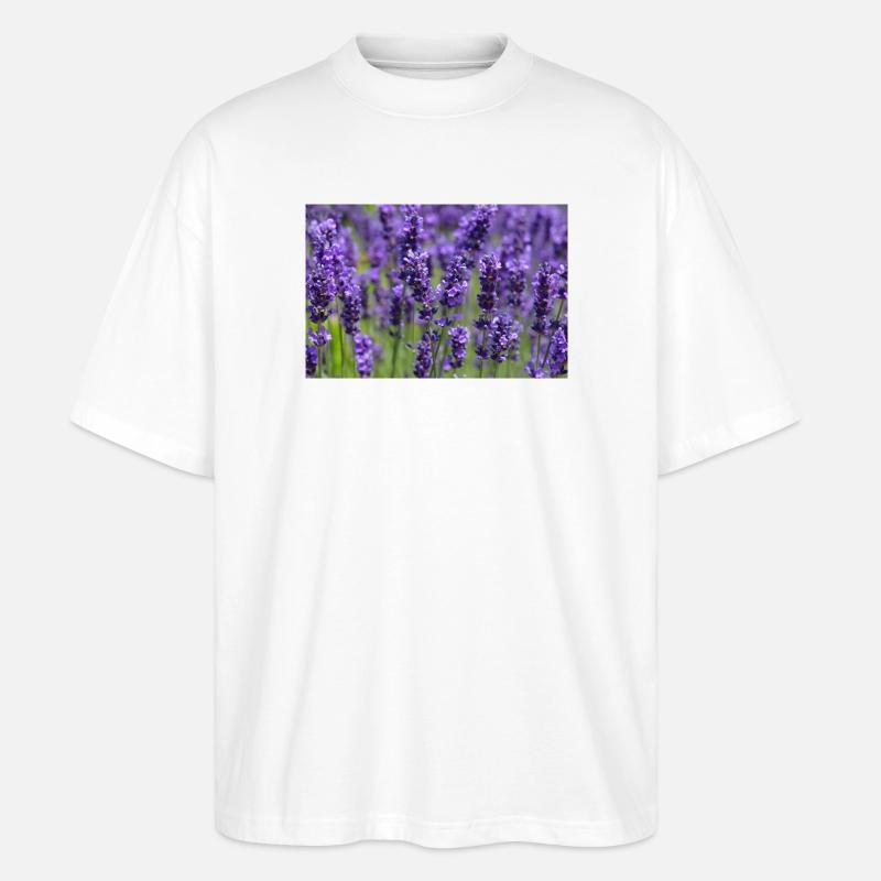 Lavender Field Dreamscape - Stanley/Stella Oversized Unisex Organic T-shirt Blaster 2.0 - white