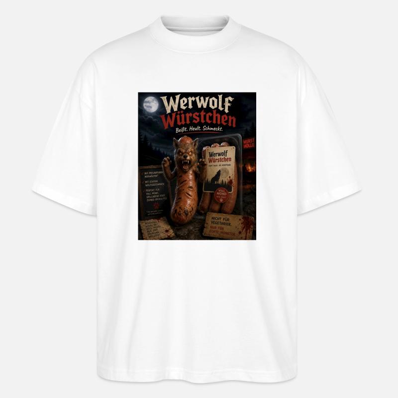 Werwolf Würstchen  - Stanley/Stella Oversized Unisex Bio T-Shirt Blaster 2.0 - Weiß
