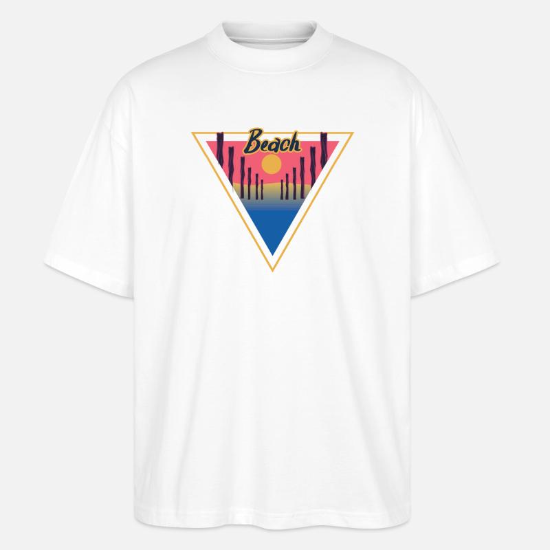 Triangle de la plage - T-shirt bio Blaster 2.0 coupe oversize Stanley/Stella Unisexe - blanc