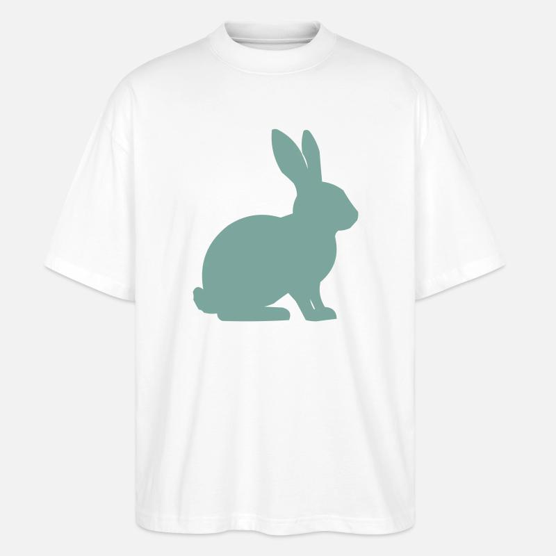 Silhouette de lapin - T-shirt bio Blaster 2.0 coupe oversize Stanley/Stella Unisexe - blanc