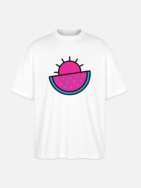 Watermelon Sun 90s Pop Art - Stanley/Stella Oversized Unisex Organic T-shirt Blaster 2.0 - white