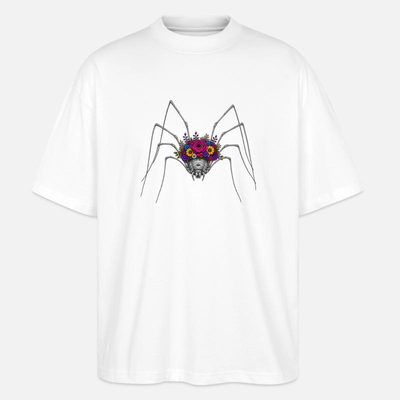 Blühende Spinnenkrone - Stanley/Stella Oversized Unisex Bio T-Shirt Blaster 2.0 - Weiß