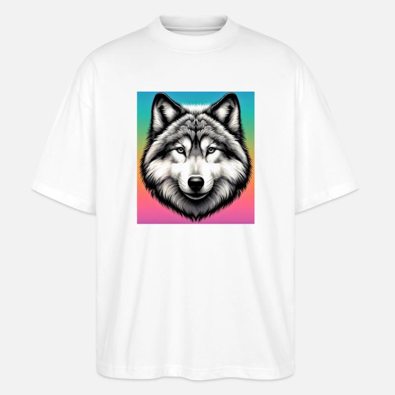 Wolf - Stanley/Stella Oversized Unisex Bio T-Shirt Blaster 2.0 - Weiß