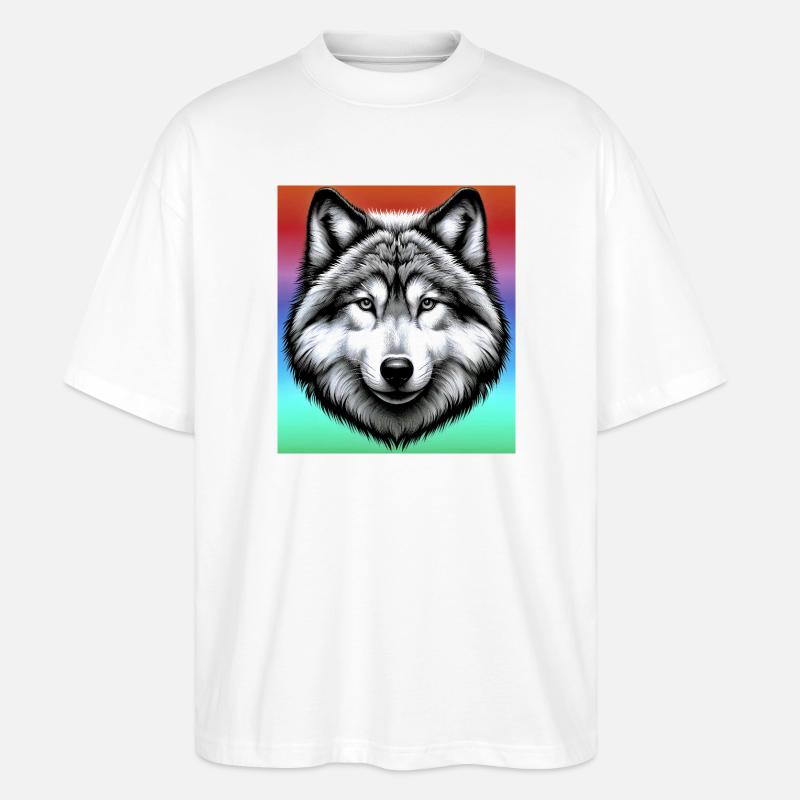 Wolf - Stanley/Stella Oversized Unisex Bio T-Shirt Blaster 2.0 - Weiß