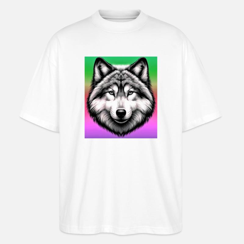 Wolf - Stanley/Stella Oversized Unisex Bio T-Shirt Blaster 2.0 - Weiß