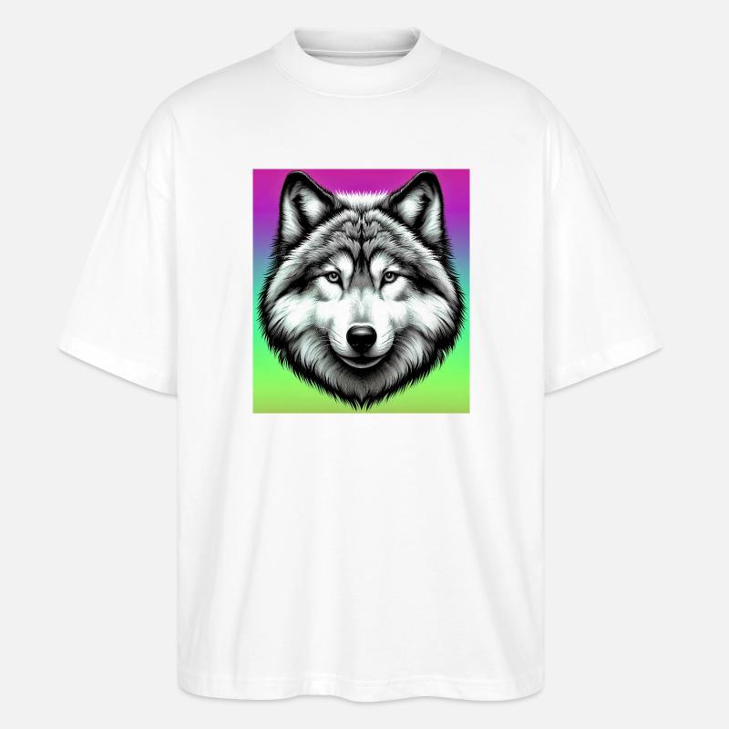 Wolf - Stanley/Stella Oversized Unisex Organic T-shirt Blaster 2.0 - white