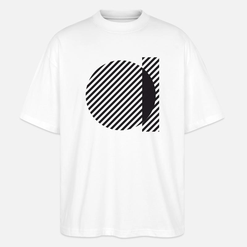 Diagonal Stripe Circle Abstract - Stanley/Stella Oversized Unisex Organic T-shirt Blaster 2.0 - white