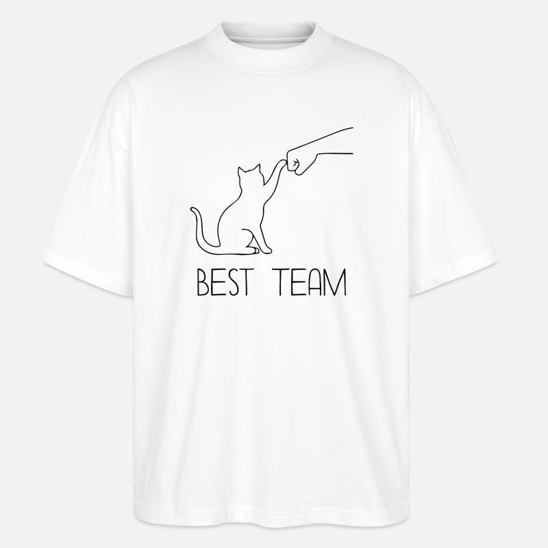 Équipe Chat Poing - T-shirt bio Blaster 2.0 coupe oversize Stanley/Stella Unisexe - blanc