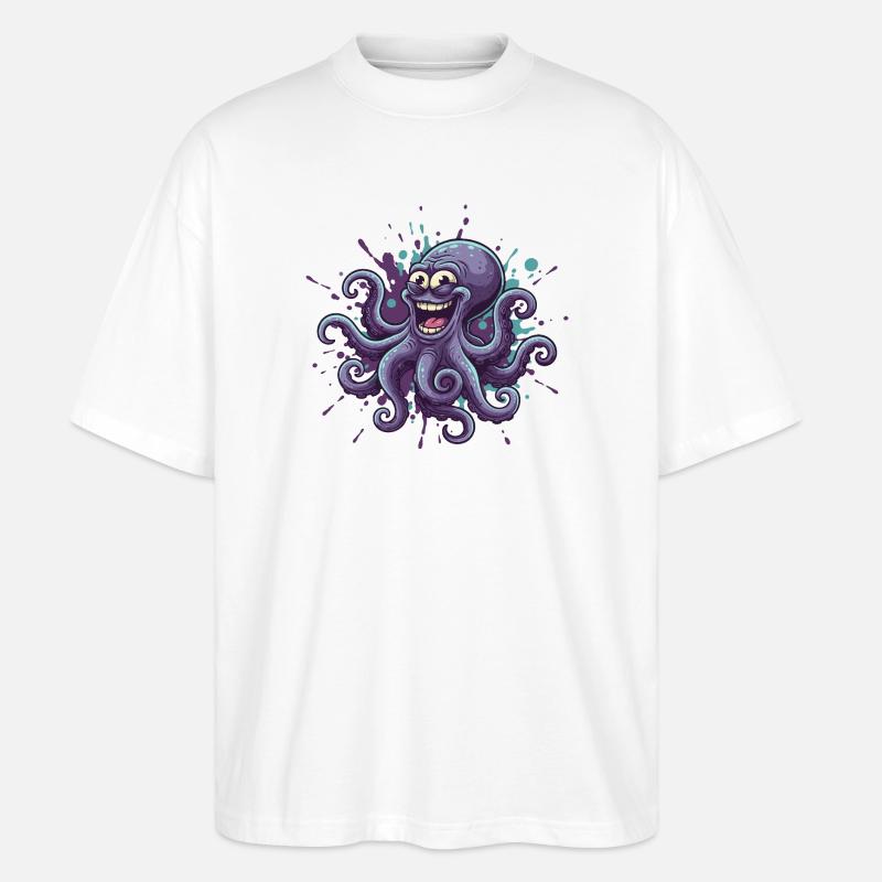 Happy Ink Octopus Graffiti - T-shirt bio Blaster 2.0 coupe oversize Stanley/Stella Unisexe - blanc