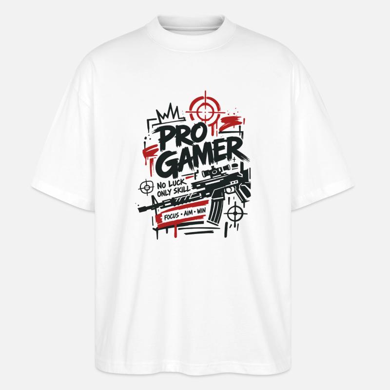 Graphismes de manette Gaming Lover - T-shirt bio Blaster 2.0 coupe oversize Stanley/Stella Unisexe - blanc