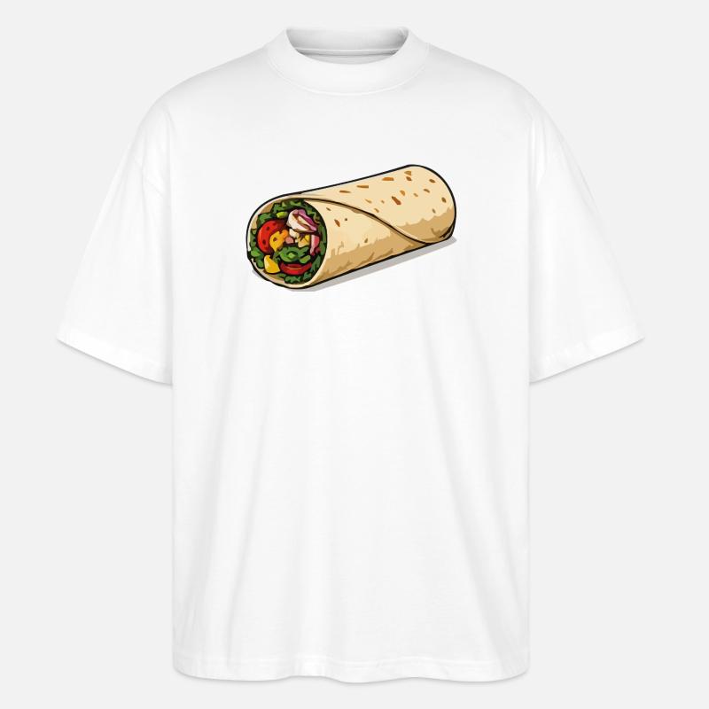 Farbintensiver Burrito-Wrap - Stanley/Stella Oversized Unisex Bio T-Shirt Blaster 2.0 - Weiß