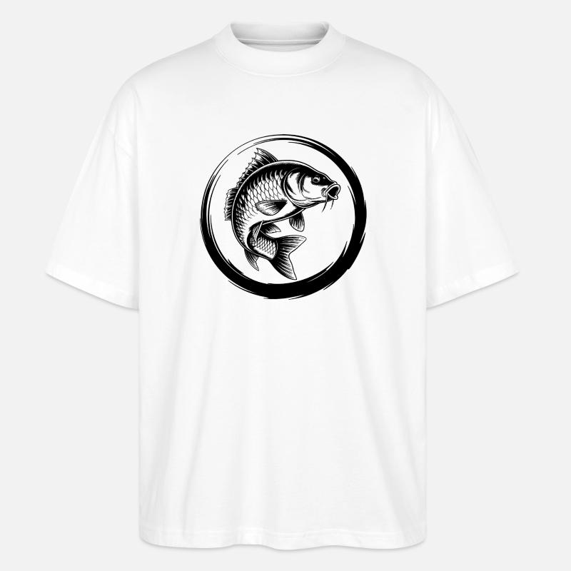 Pêche à la carpe - T-shirt bio Blaster 2.0 coupe oversize Stanley/Stella Unisexe - blanc