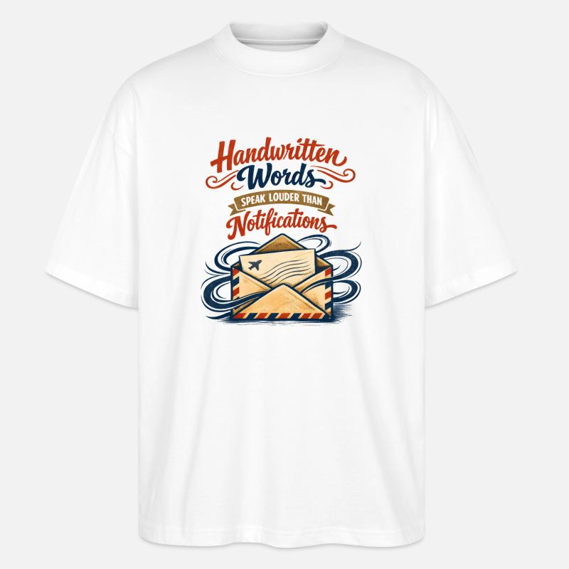 Handschrift statt Push | Snail Mail - Stanley/Stella Oversized Unisex Bio T-Shirt Blaster 2.0 - Weiß