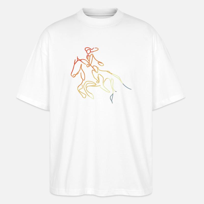 Reiter Mädchen Skizze - Stanley/Stella Oversized Unisex Bio T-Shirt Blaster 2.0 - Weiß