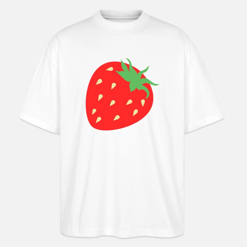 Frische Erdbeer Grafik - Stanley/Stella Oversized Unisex Bio T-Shirt Blaster 2.0 - Weiß