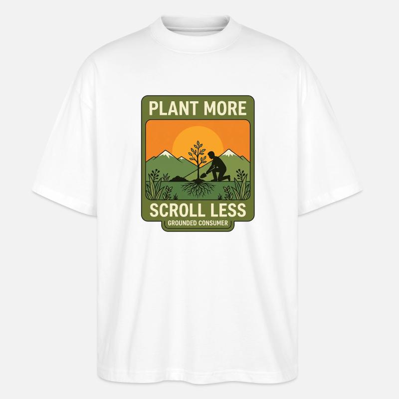 Planter plus Rouler moins - T-shirt bio Blaster 2.0 coupe oversize Stanley/Stella Unisexe - blanc