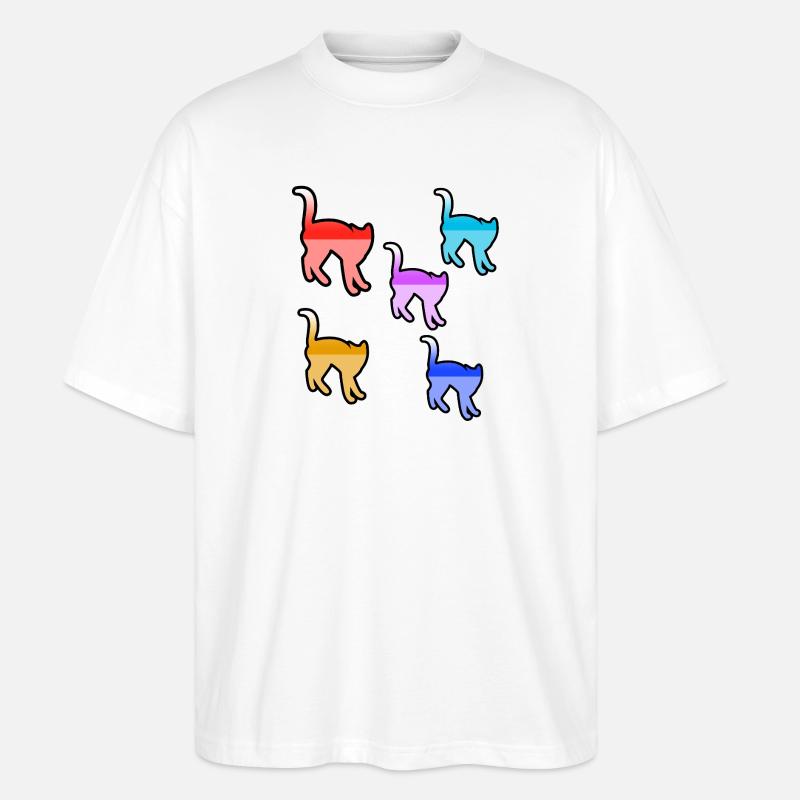 Katzen - Stanley/Stella Oversized Unisex Bio T-Shirt Blaster 2.0 - Weiß