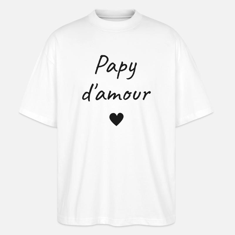 Papy d'Amour - T-shirt bio Blaster 2.0 coupe oversize Stanley/Stella Unisexe - blanc