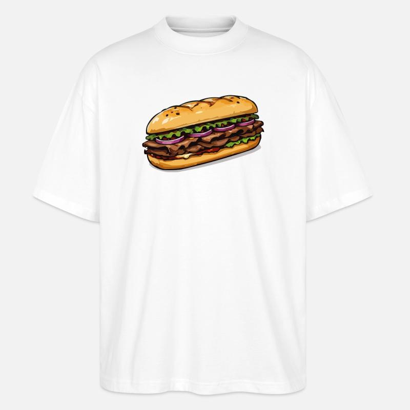 Sandwich Illustration - Stanley/Stella Oversized Unisex Bio T-Shirt Blaster 2.0 - Weiß