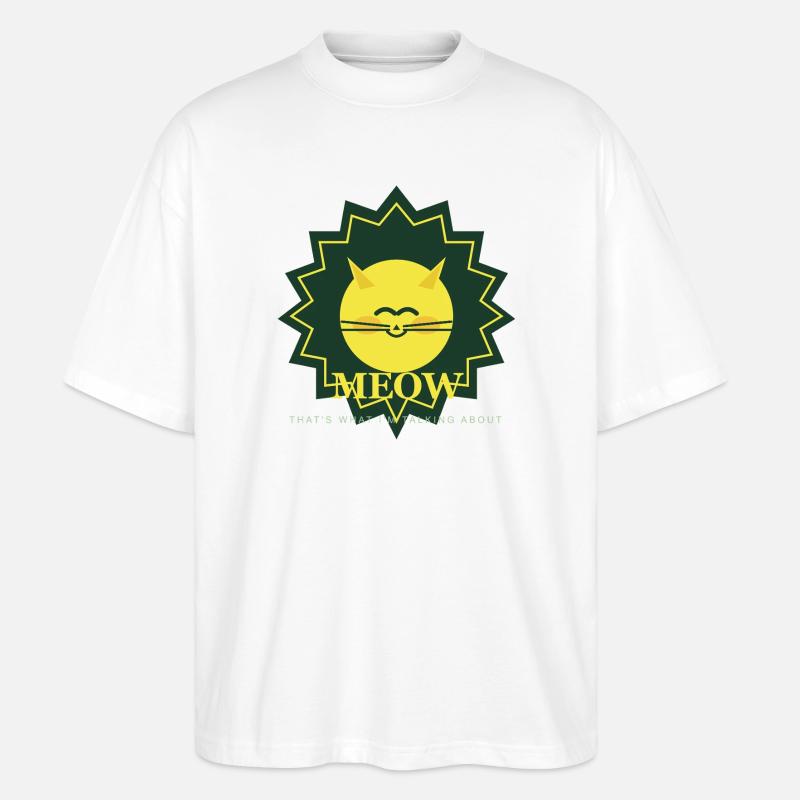 Sunny Meow Sun Maskottchen - Stanley/Stella Oversized Unisex Bio T-Shirt Blaster 2.0 - Weiß
